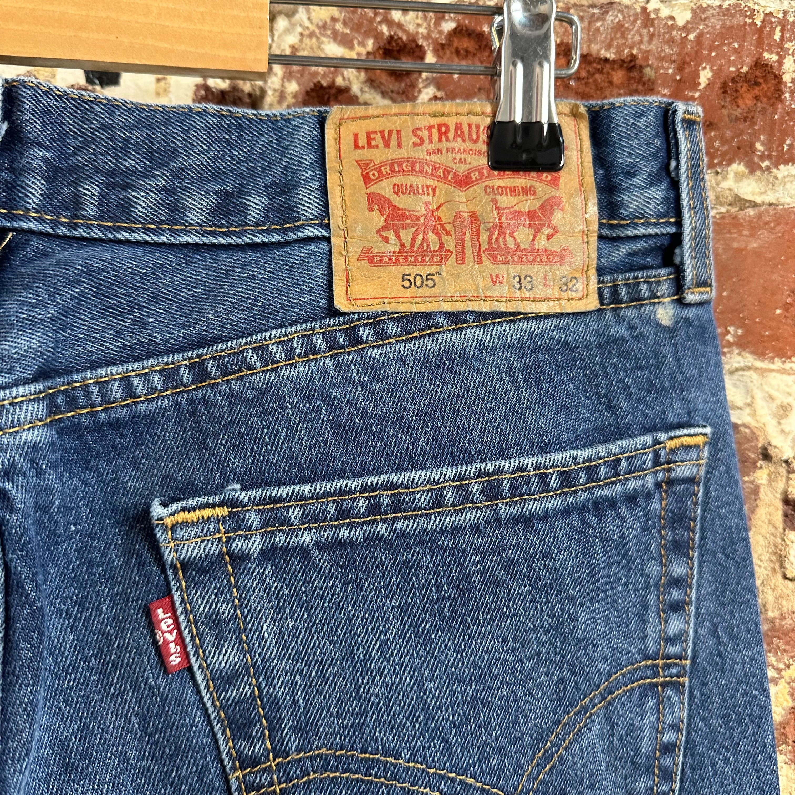 Levi's 505 Mens 33x32 Blue Jeans