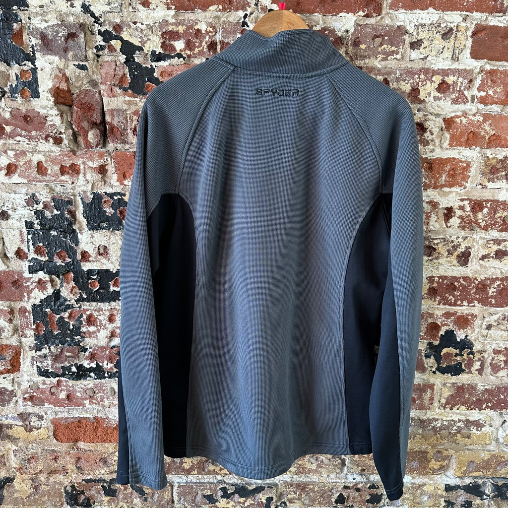 Spyder Outbound Mens Large Gray Black 1/4 Zip Core Sweater Pullover