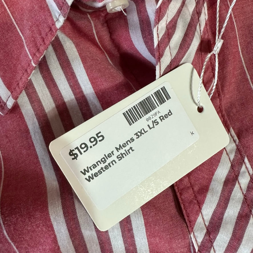 Wrangler Mens 3XL Red Western Shirt