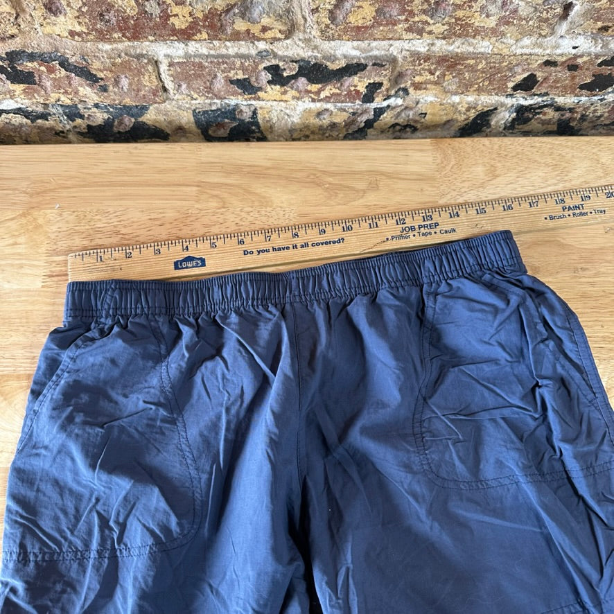 Columbia Camo Large Blue Drawstring w/Pockets Womens Shorts casual 32x4.5"