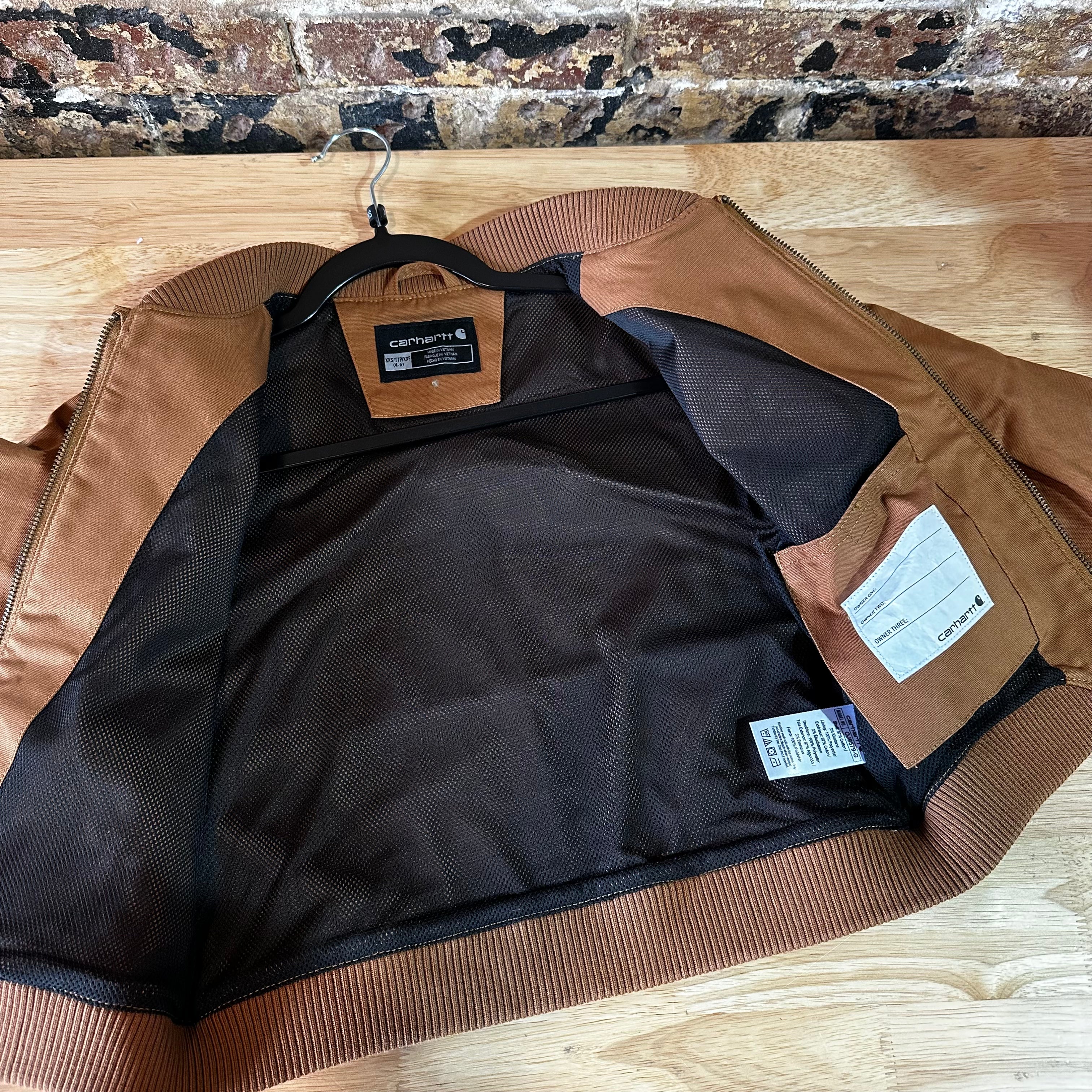 Carhartt Jacket Youth Girls XXS (4-5) Rugged Flex Canvas Bomber Coat NEW Brown