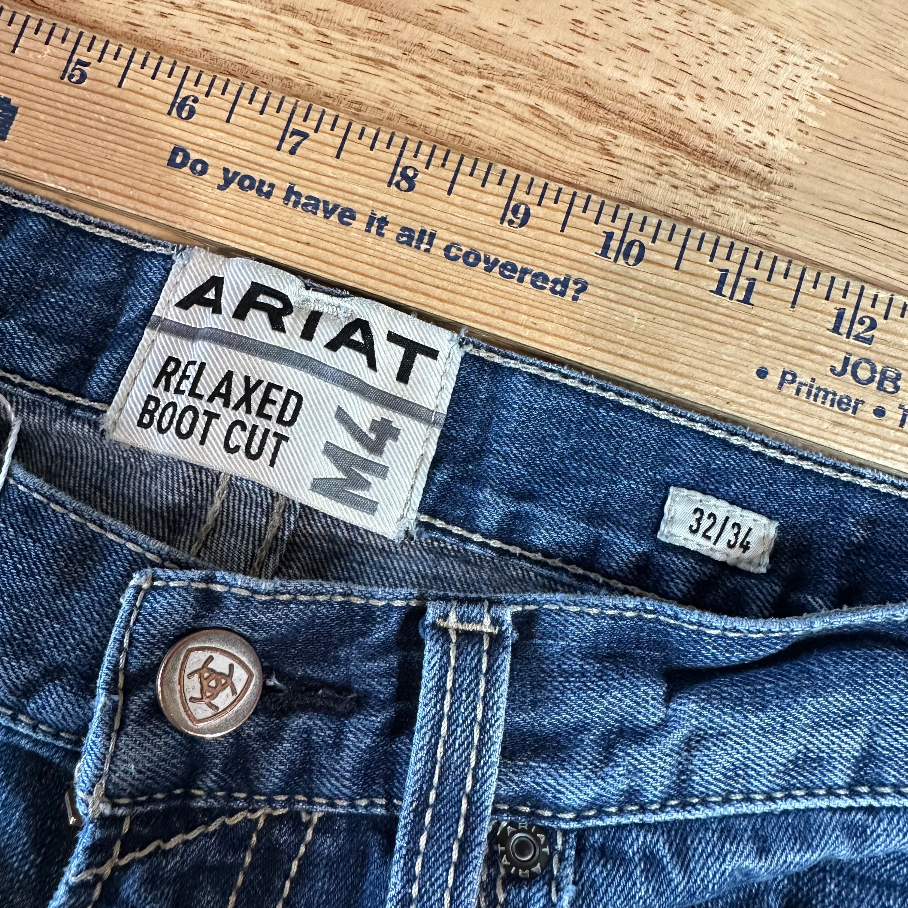 Ariat M4 Relaxed Boot Cut Blue Jeans Men's 32x34 Western Cowboy