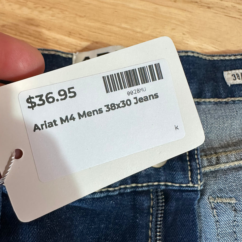 Ariat M4 Mens 38x30 Blue Jeans