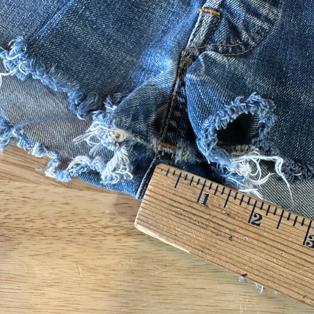 Levi's Cut Off Denim Blue Jean Shorts Womens 30 Distressed - 29x2" inseam
