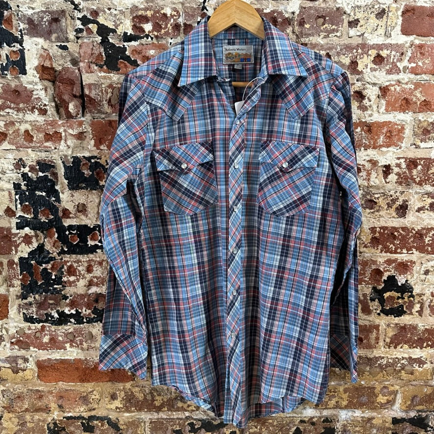 VTG ATB Men's Small/Medium Blue Western Shirt