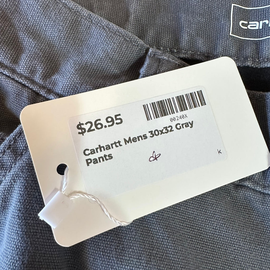 CARHARTT Men's fleece Lined Canvas Utility Pant 30x32 Gray