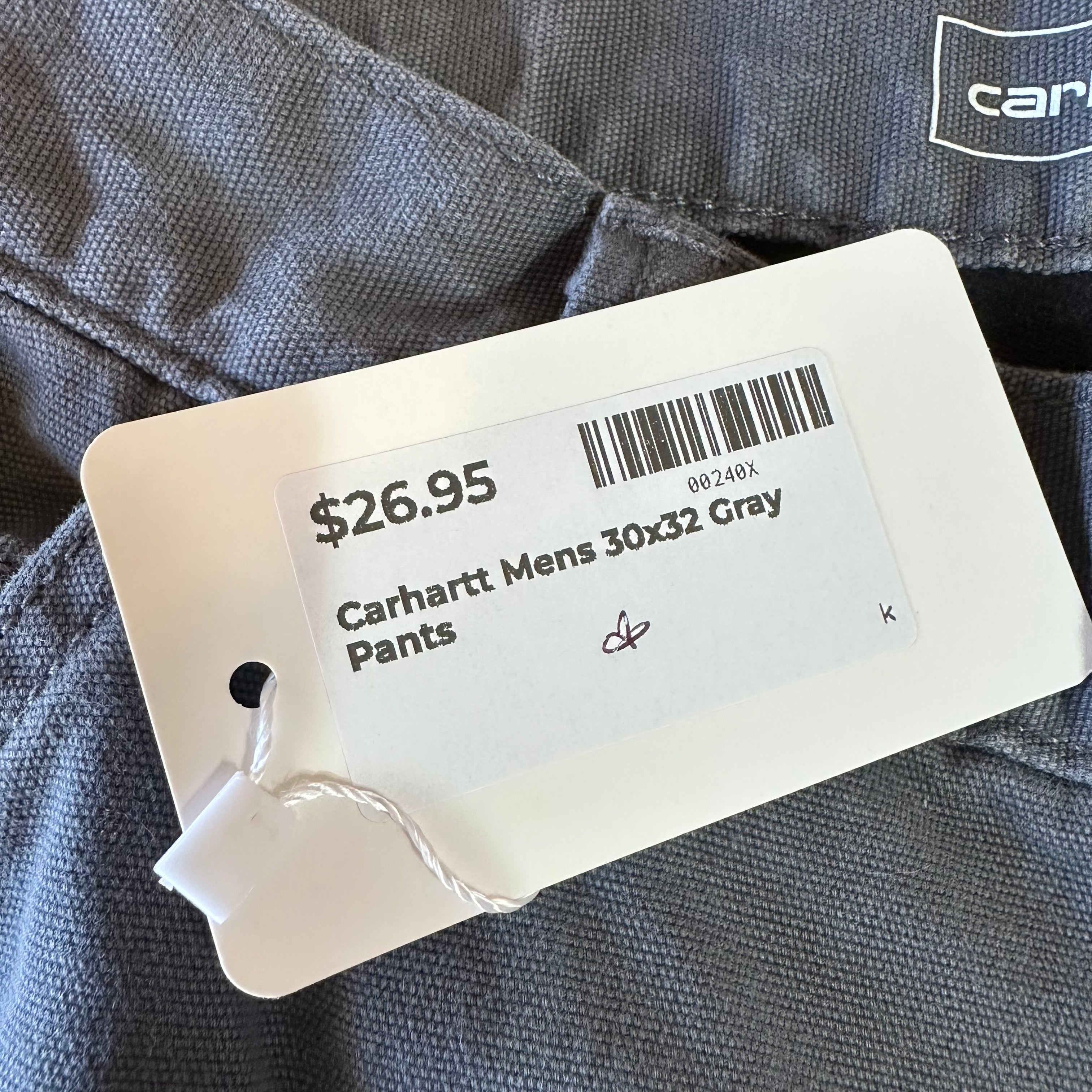 CARHARTT Men's fleece Lined Canvas Utility Pant 30x32 Gray