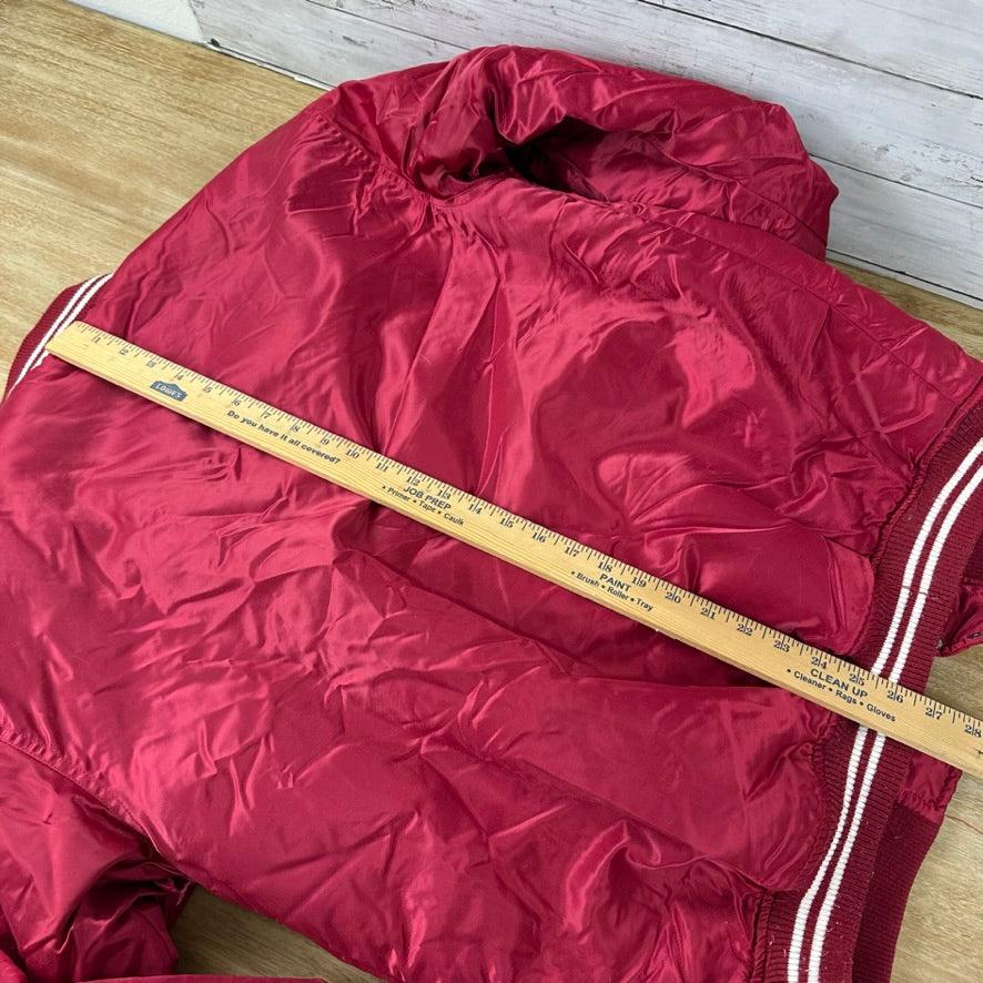 Arkansas Razorbacks Starter Jacket Mens Medium Red Satin Bomber NCAA SEC &nbsp;
