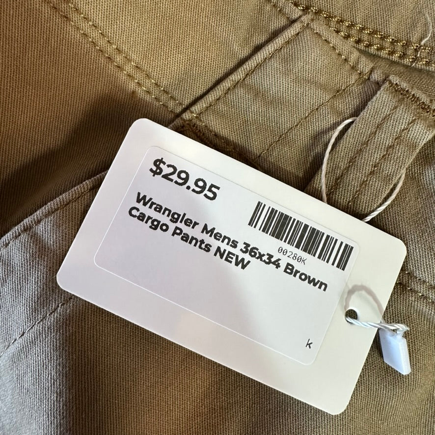 Wrangler Mens 36x34 Cargo Pants NEW