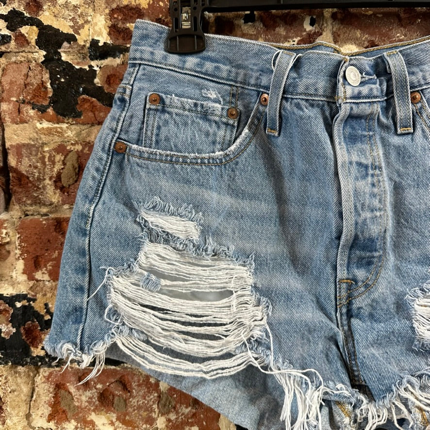 Levi's Cut Off Denim Jean Shorts Womens 30 Distressed
