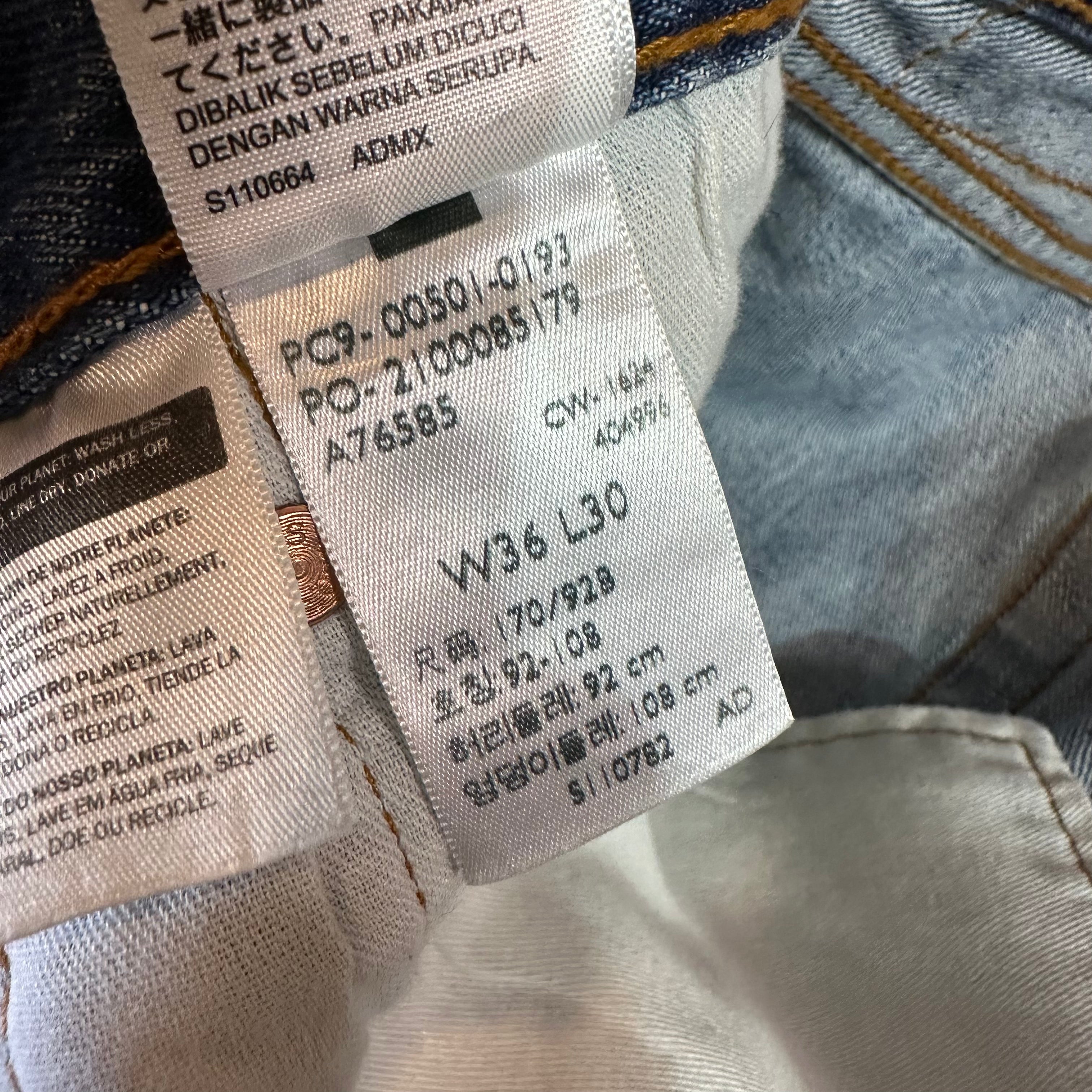 Levis 501 Mens 36x30 Blue Jeans