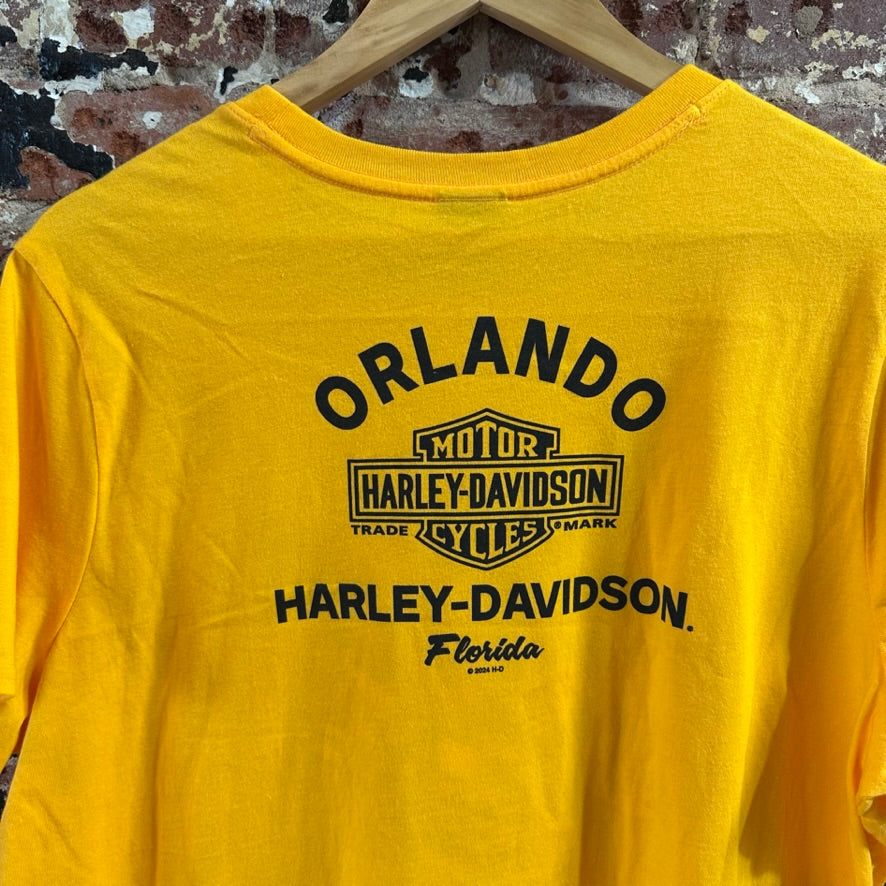 Harley Davidson Women's 1W Short Sleeve Yellow T-Shirt NEW