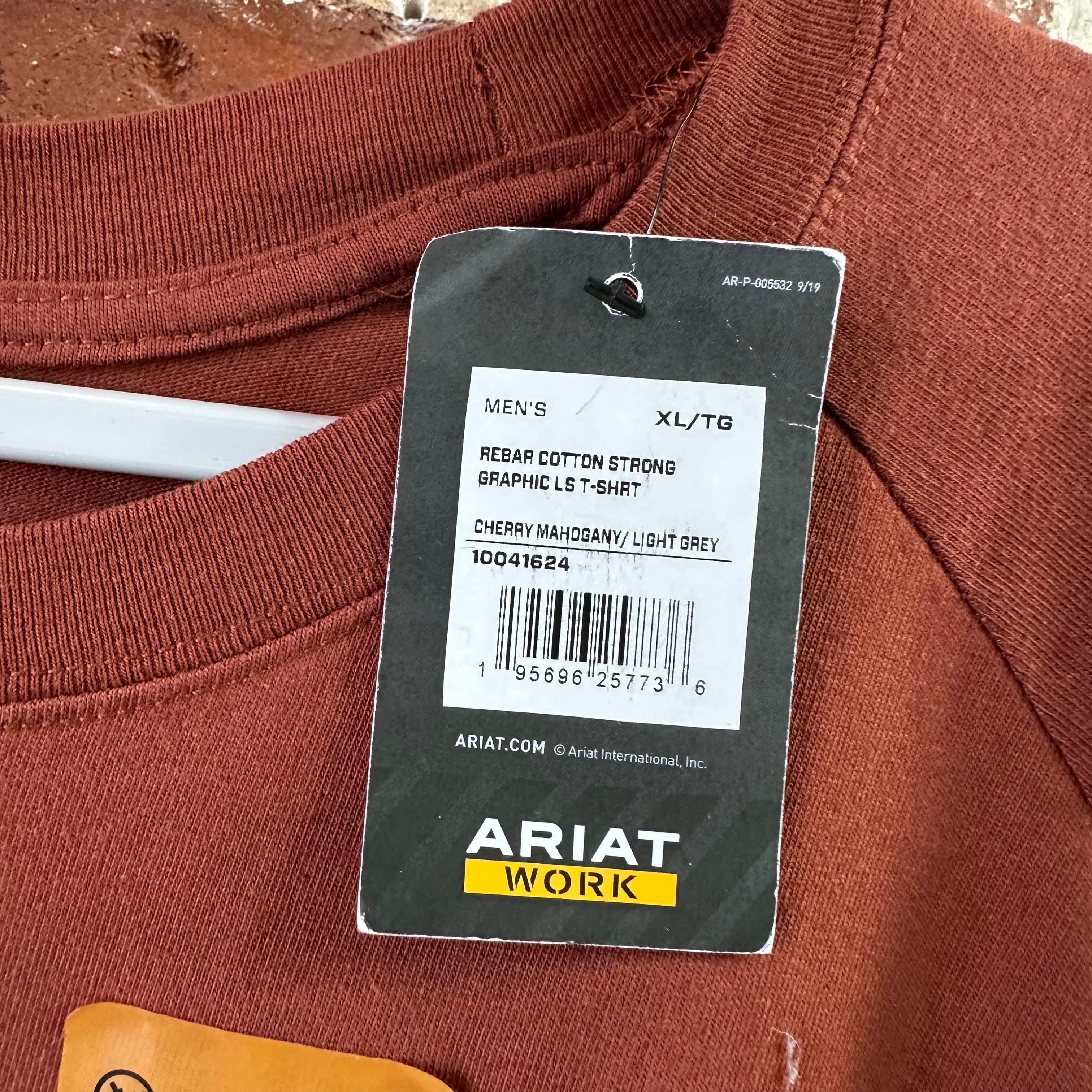 Ariat Rebar Men's XL L/S Cherry T-Shirt NEW