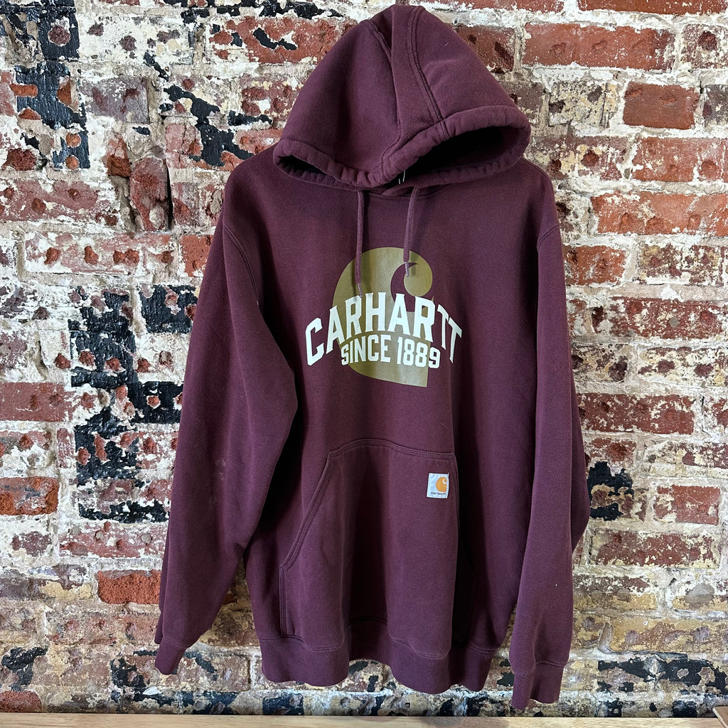 Carhartt Men's Large Graphic Hoodie Loose Fit Workwear Purple