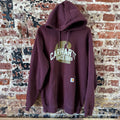 Carhartt Men's Large Graphic Hoodie Loose Fit Workwear Purple