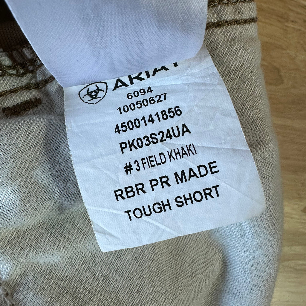 ARIAT REBAR Made Tough Work Shorts Carpenter Tan Perfect Rise Womens 30 (33x6)