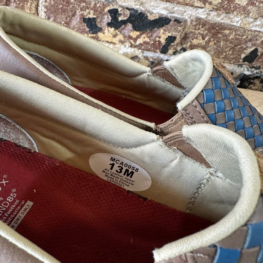 Twisted X Casual Shoes Mens Driving Mocs 13 Checker Brown Blue