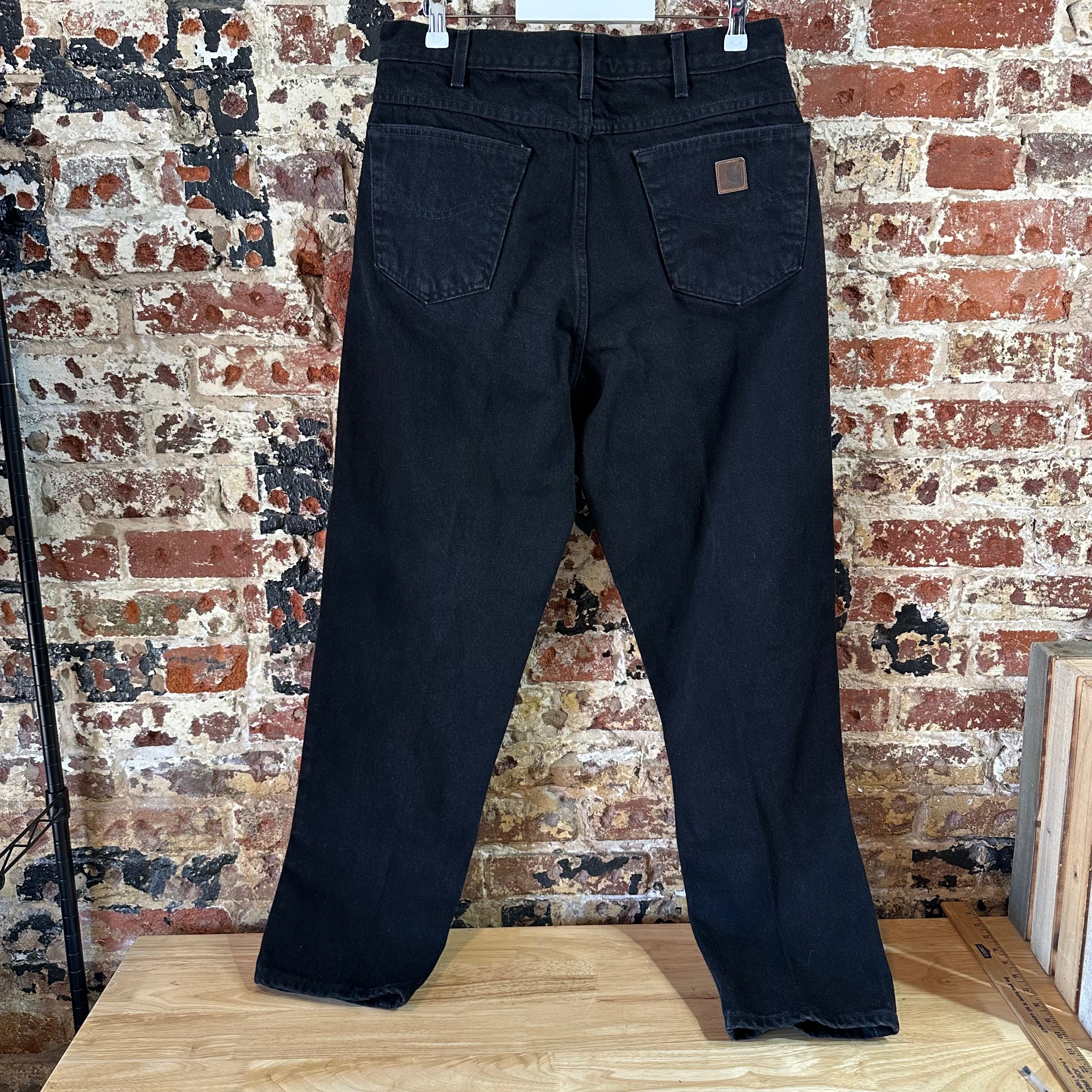 VTG Carhartt B17 Black Jeans Mens 35x32
