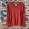 Carhartt T-Shirt Womens XL Long sleeve Work casual reddish orange