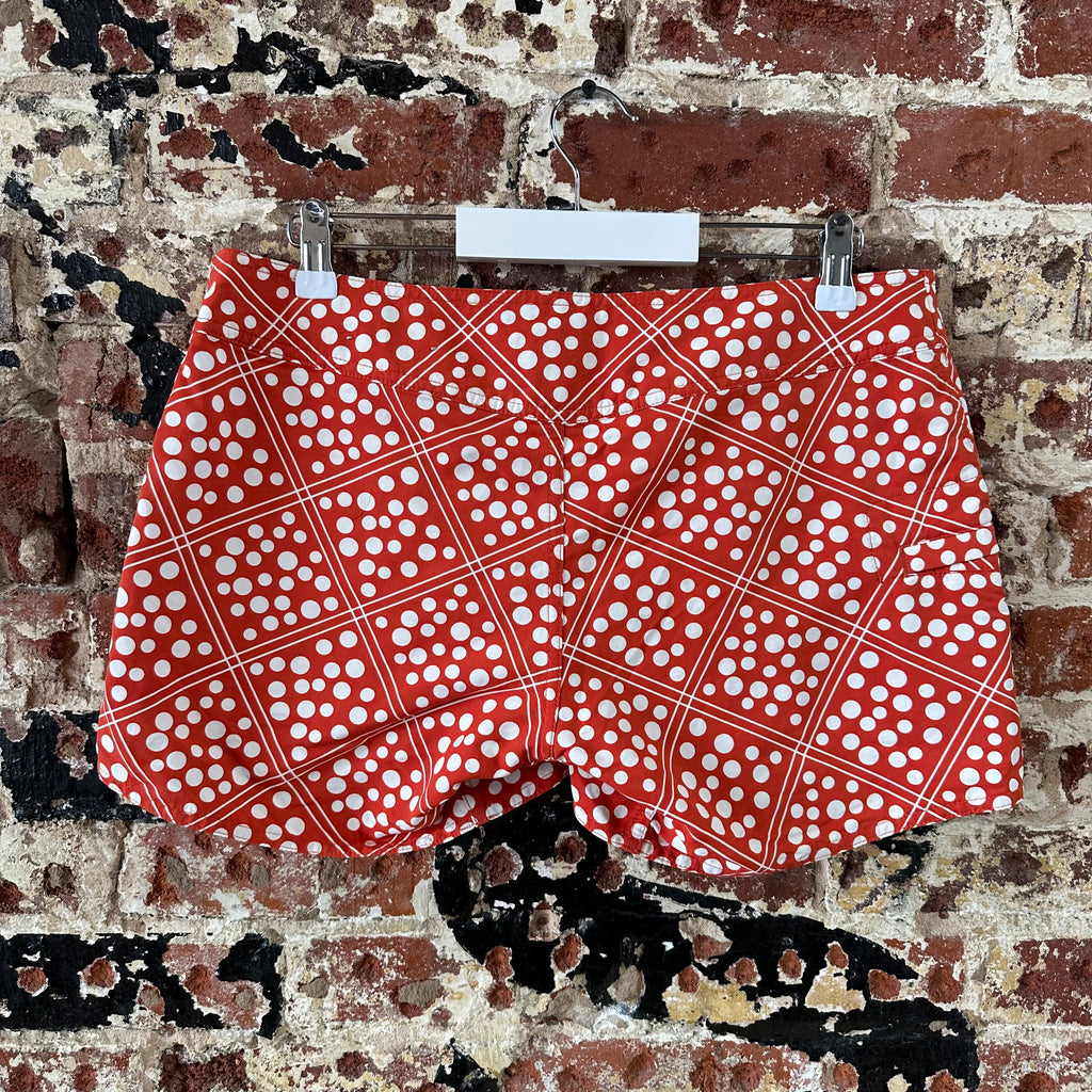 Patagonia Wavefarer Board Shorts Womens 10 Red Polka Dot Mid Rise Skim boarding