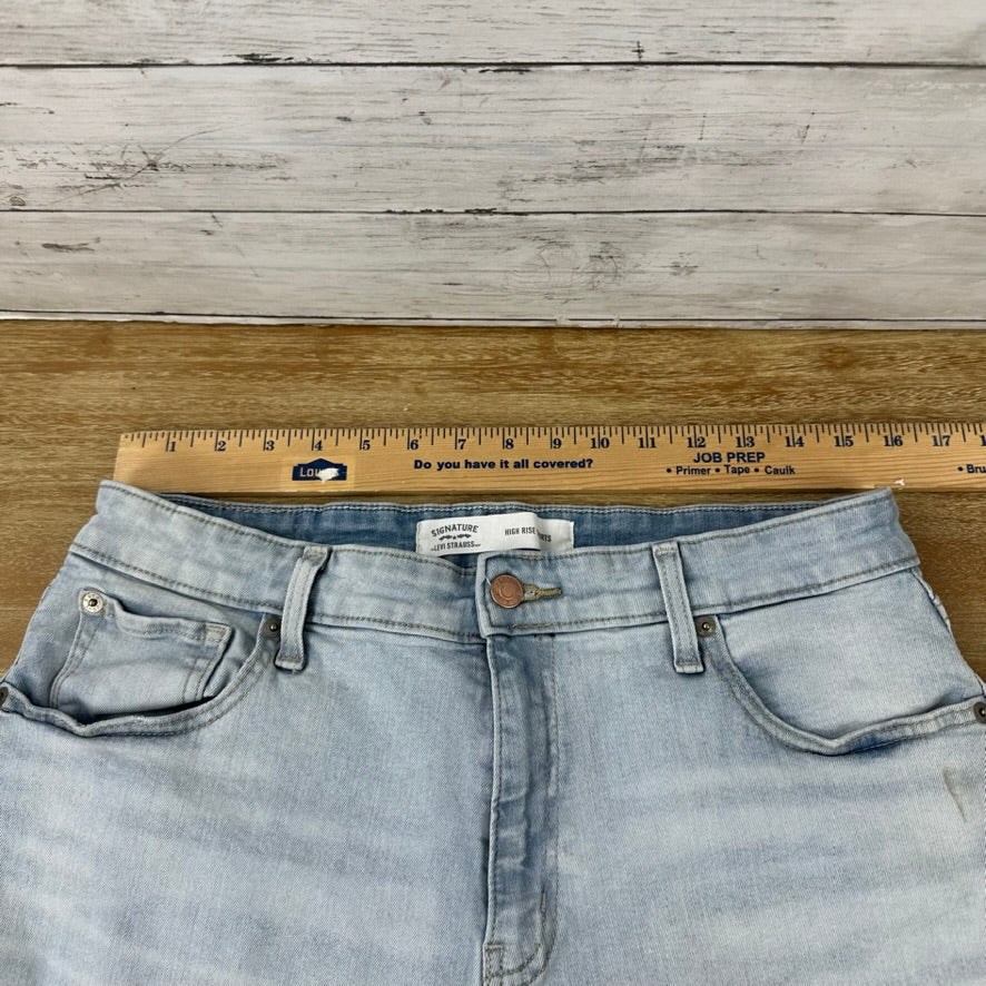 Levi's Cut Off Denim Blue Jean Shorts Womens 14-32 Distressed - 32x3"