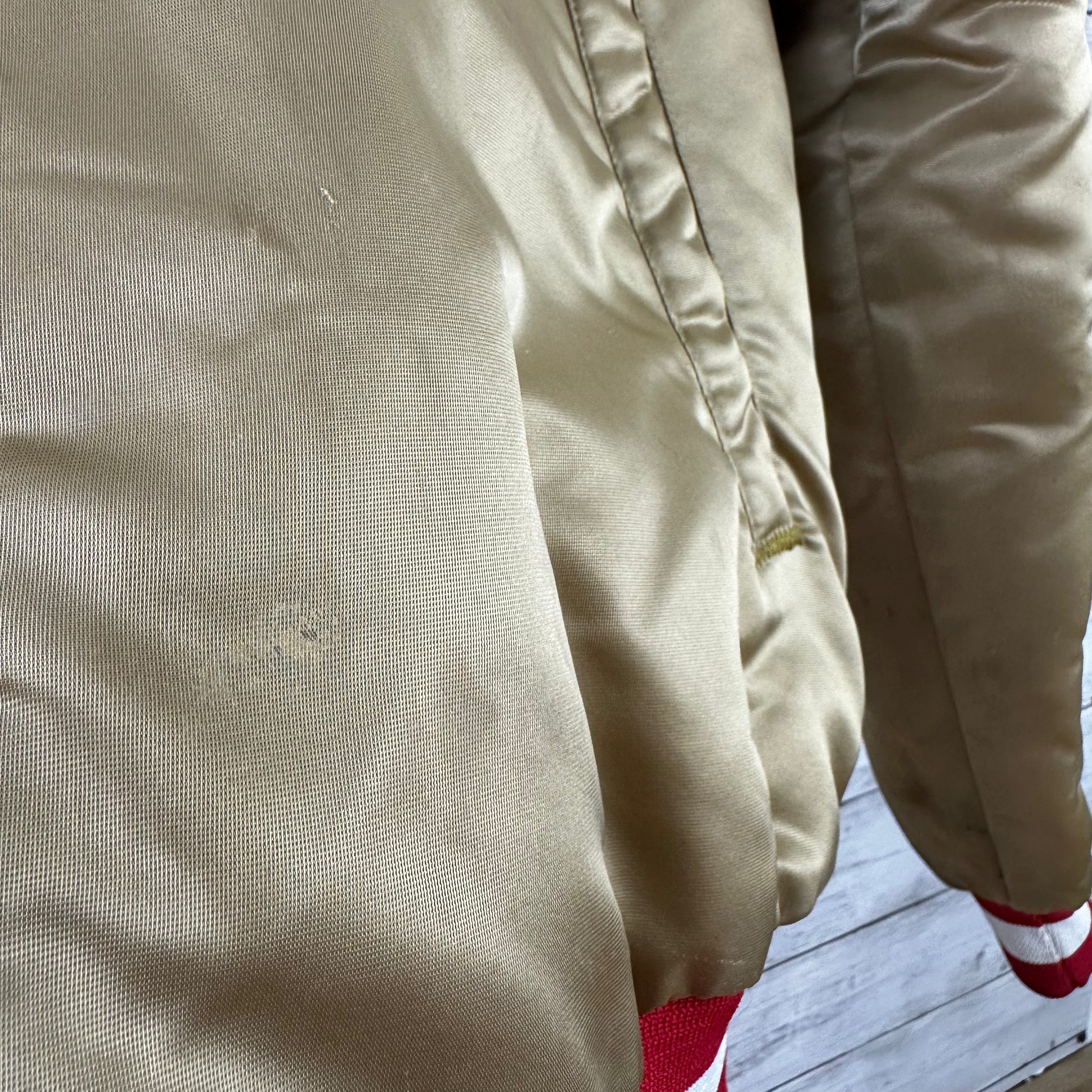 Vintage San Francisco 49ers SF Gold Satin Jacket Locker Line Mens Large