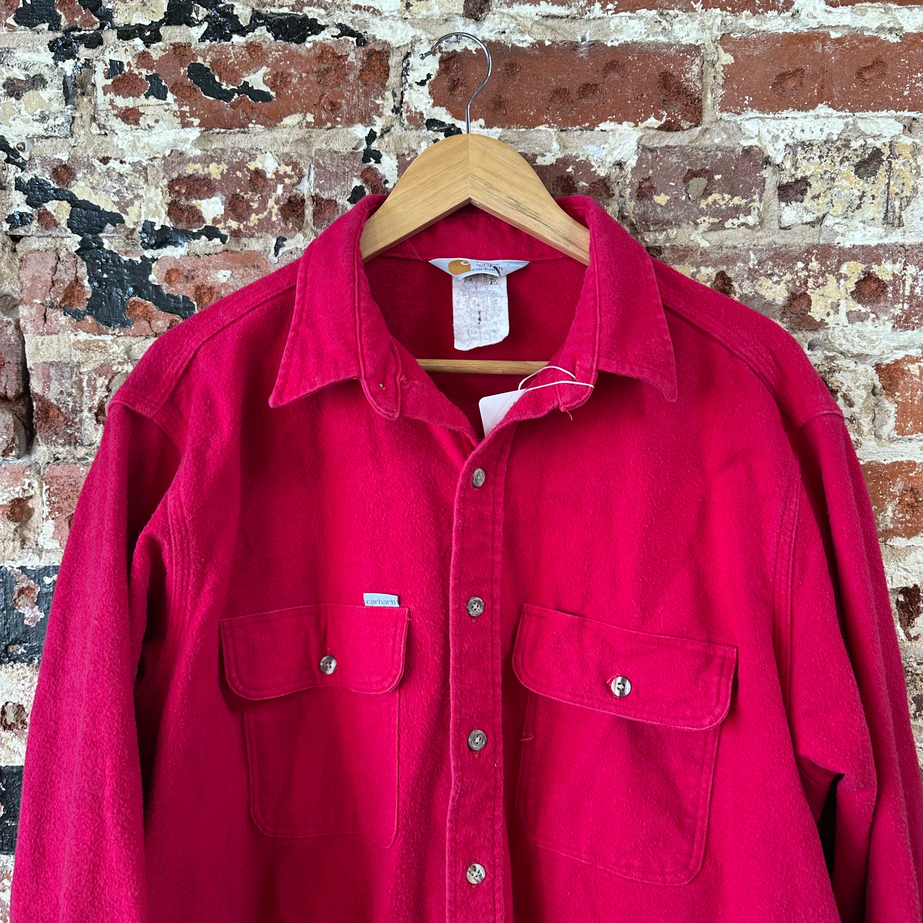 Vintage Carhartt Chamois Flannel Shirt USA Mens 3XL Workwear Red