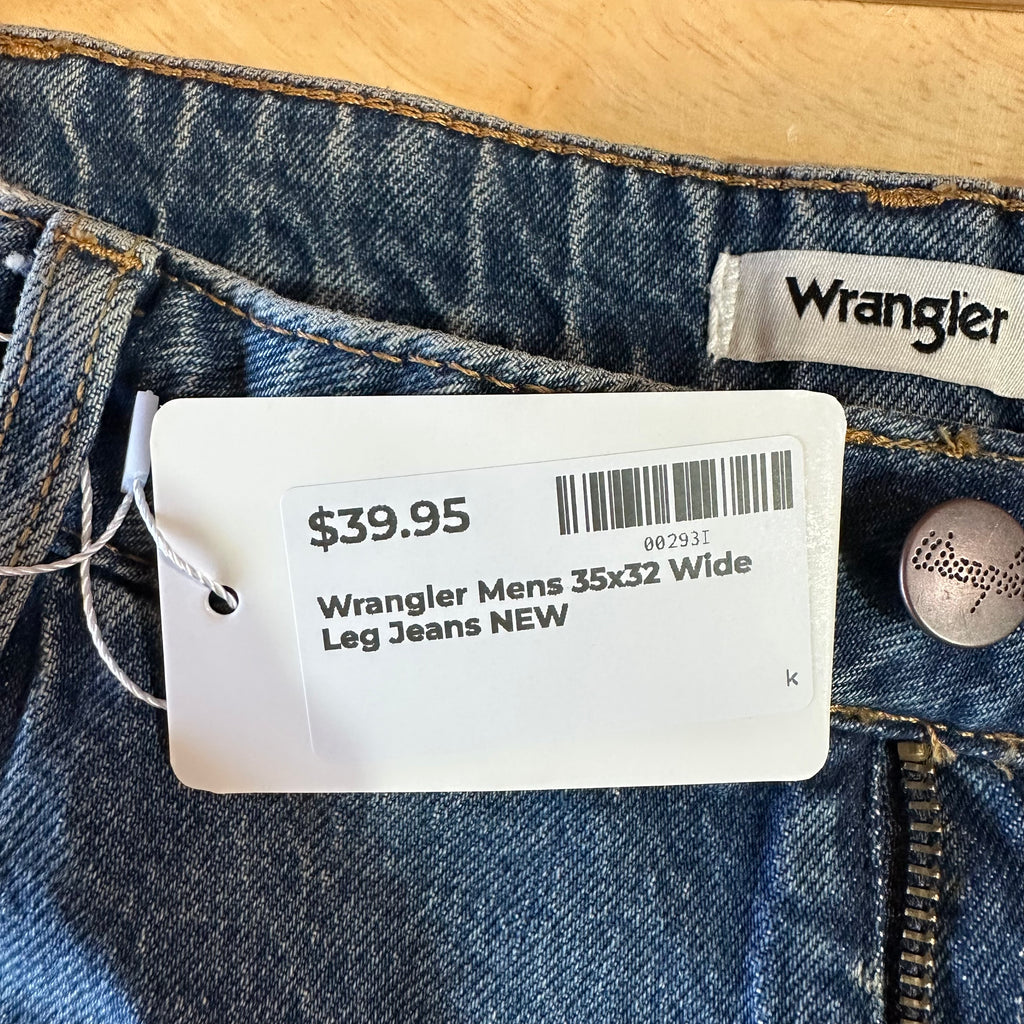Wrangler Wide Leg Mens 35x32 Jeans NEW