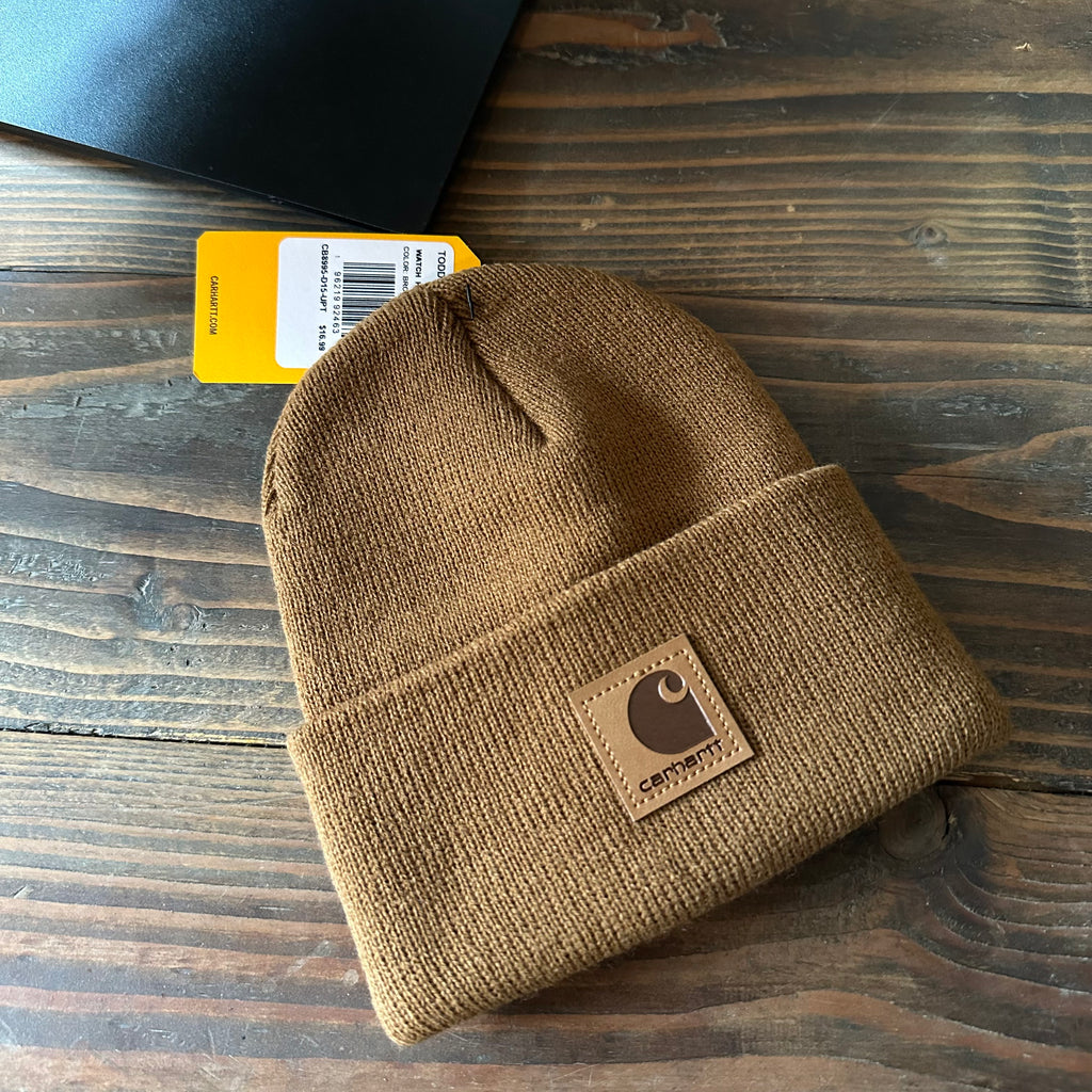 Carhartt TODDLER Beanie Hat Acrylic Winter Pull On Knit Cap Brown NWT