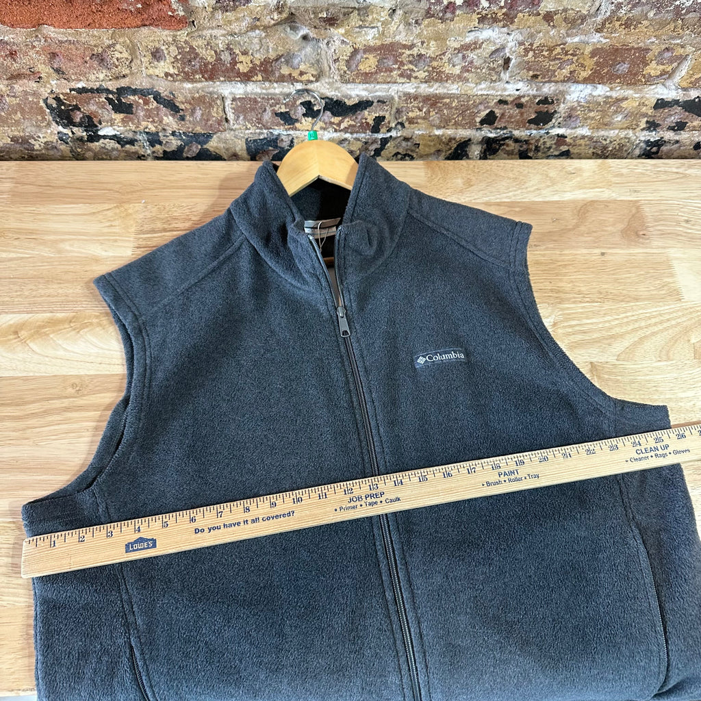 Columbia Vest gray Full Zip Steens Mountain Fleece Outdoor Hiking Mens XL