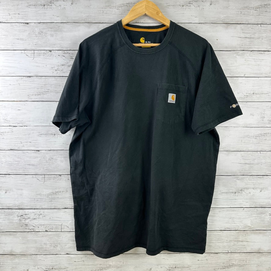Carhartt Force Men's XL Tall short Sleeve Relaxed Fit T Shirt Pocket T Black