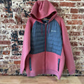 Columbia Men's Northern Comfort II Hoodie Jacket Red Gray Quilted Full Zip LT