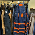 Aramark Mens 32x30 Reflective Jean Bib Overalls