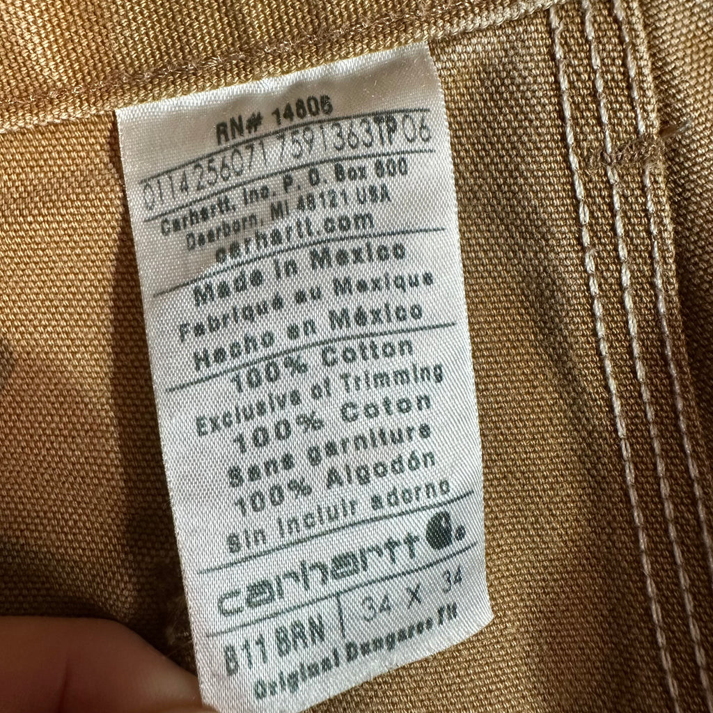 Carhartt B11 BRN Mens 34x34 Pants