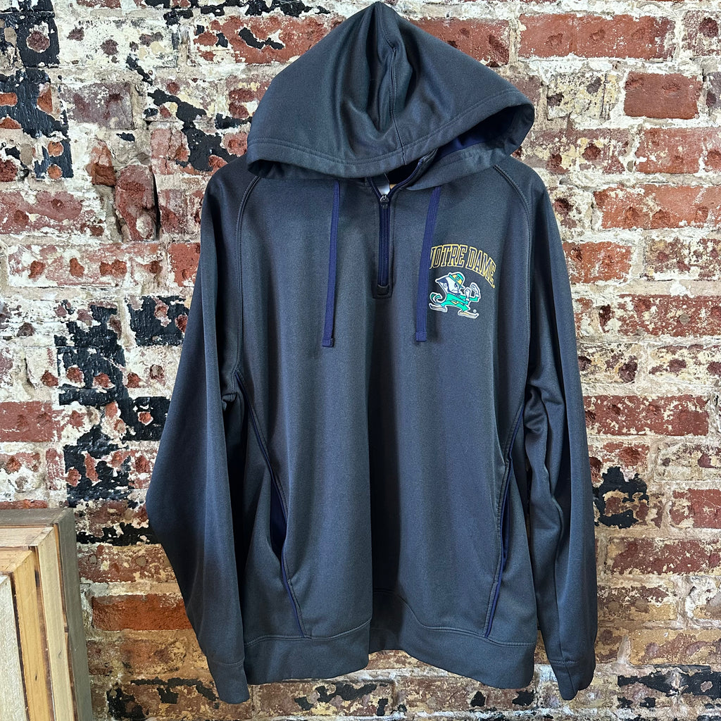 Pro Edge Norte Dame Mens Large Gray Hoodie