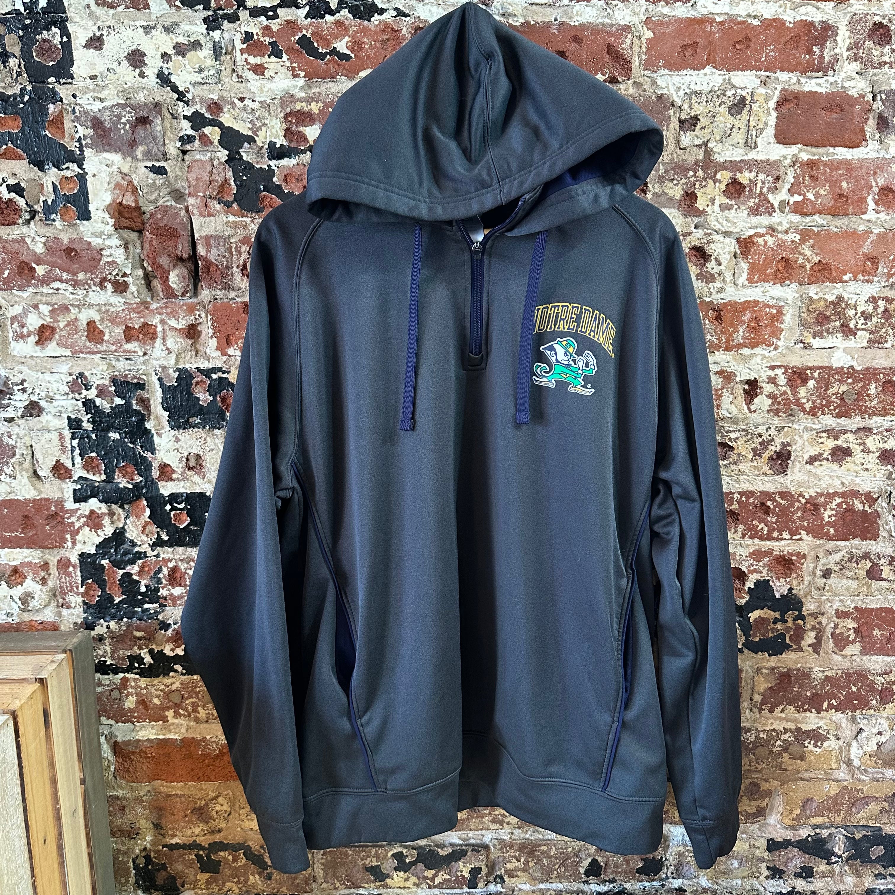 Pro Edge Norte Dame Mens Large Gray Hoodie