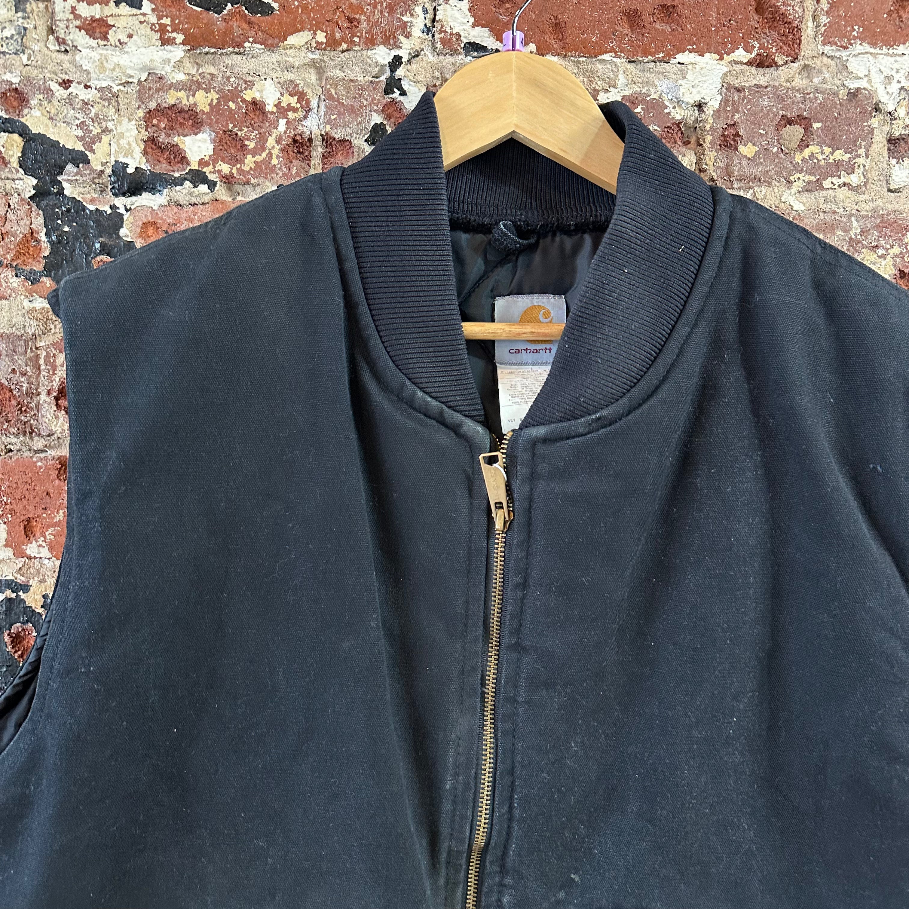 Carhartt Canvas Vest V01 BLK Men's Size 4XL Full Zip Black