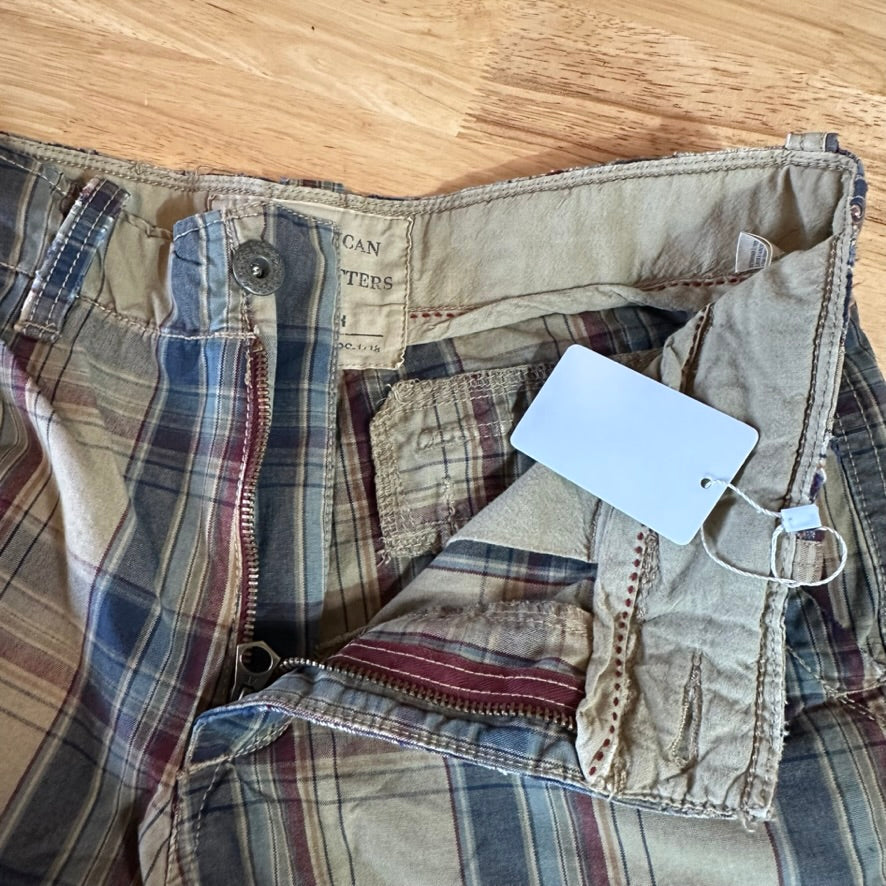 Abercrombie Plaid Cargo Shorts Mens 30