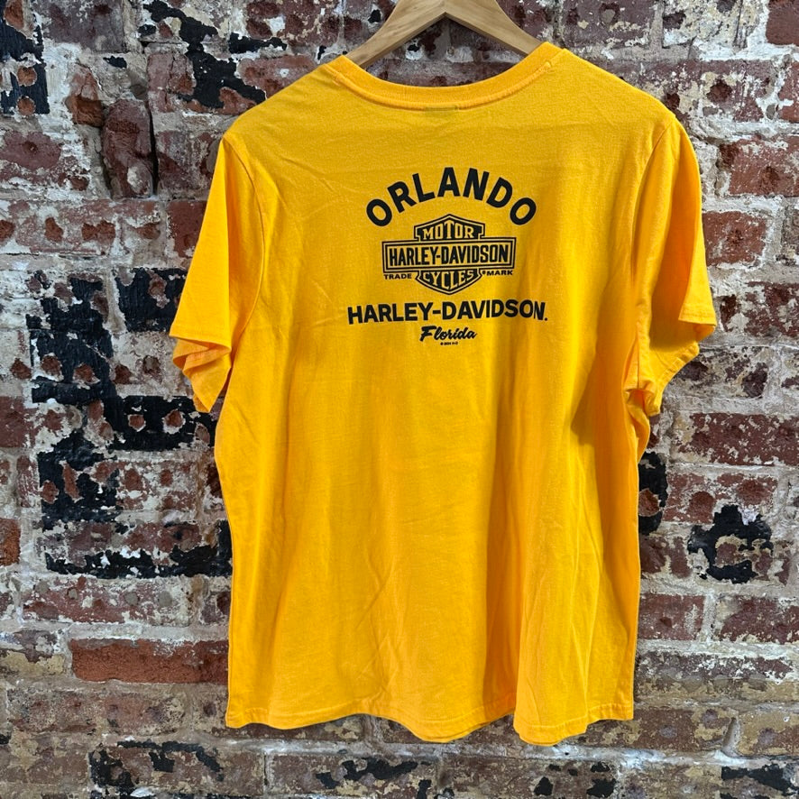Harley Davidson Women's 1W Short Sleeve Yellow T-Shirt NEW