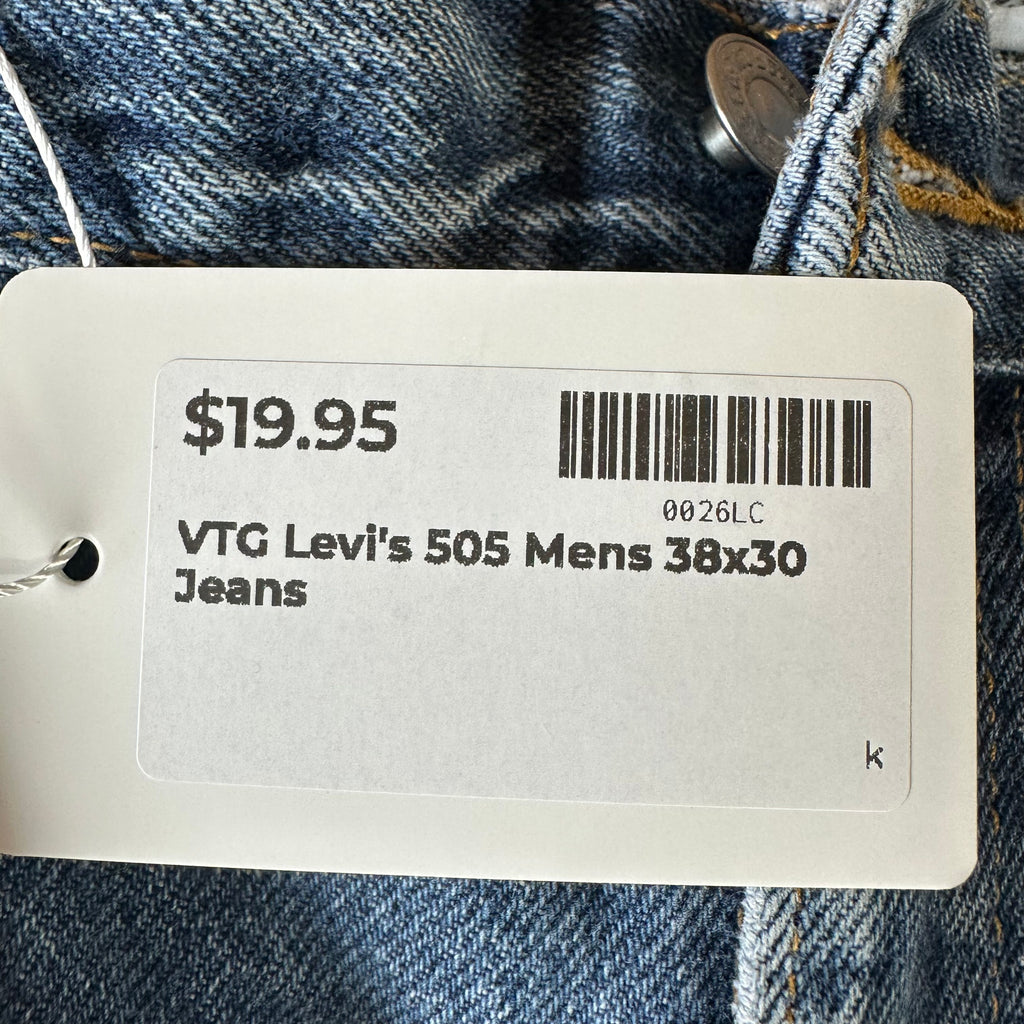 Levi's 505 Mens 38x30 Blue Jeans