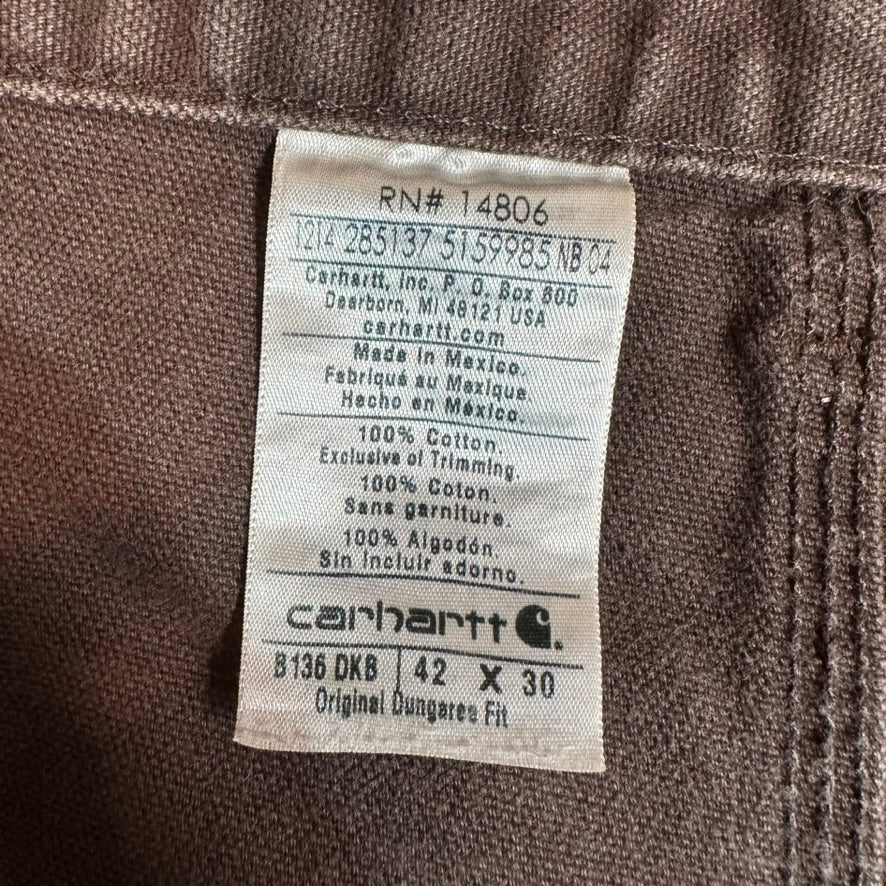 Carhartt B136 DKB Mens 42x30 Double Knee Pants