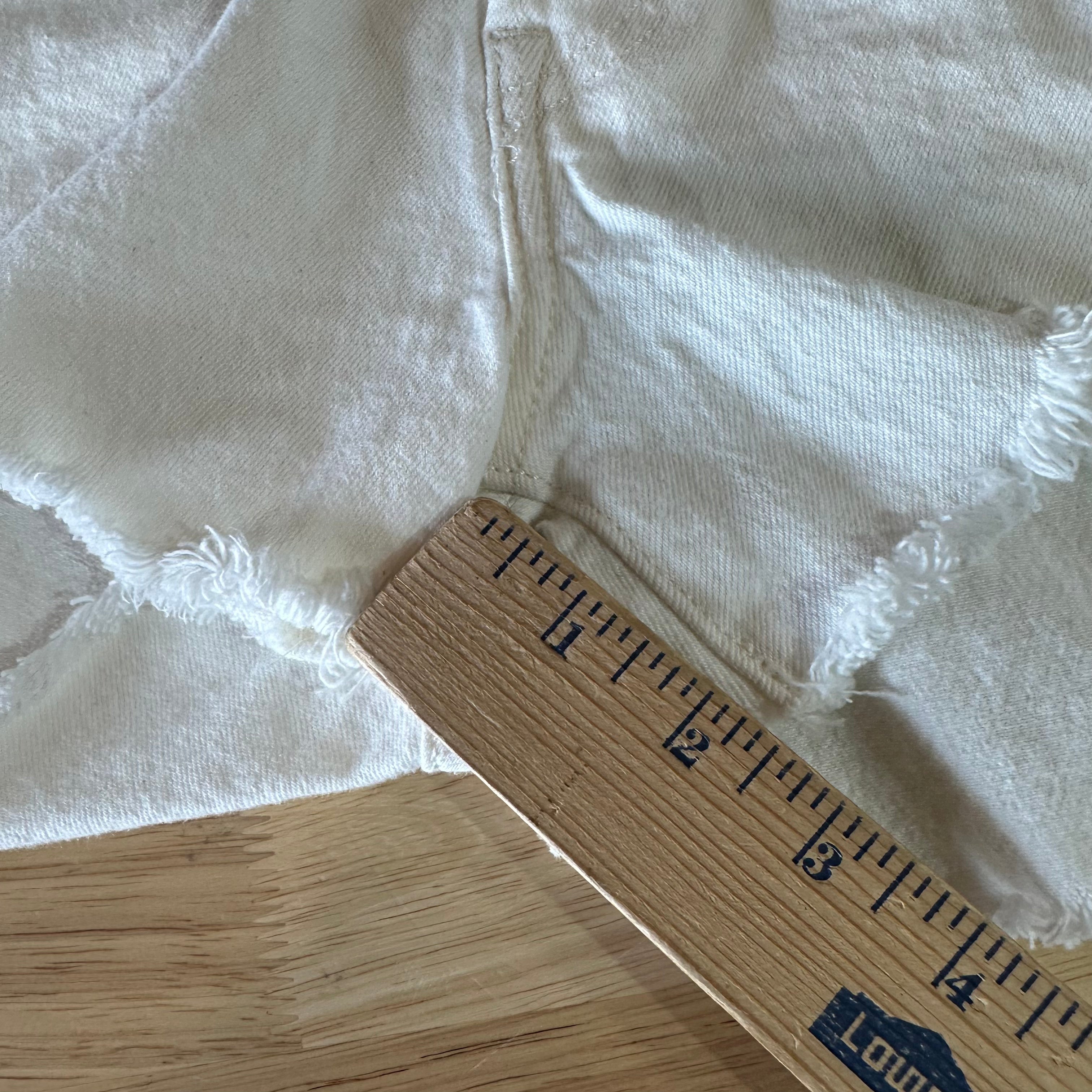 Levi's Cut Off Denim White Jean Shorts Womens 34 Distressed - 34x2.5"