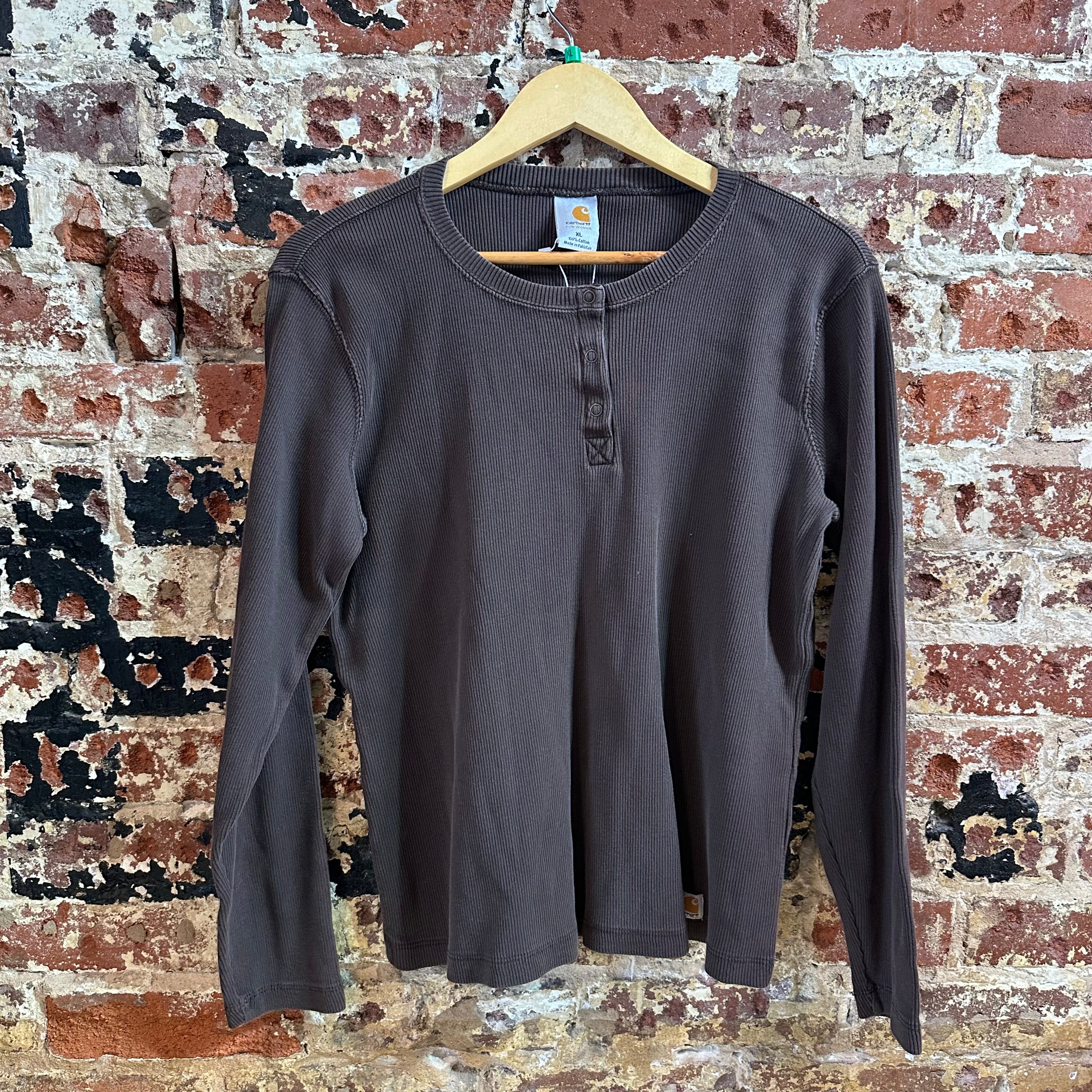 Carhartt Womens XL Brown Henley Thermal