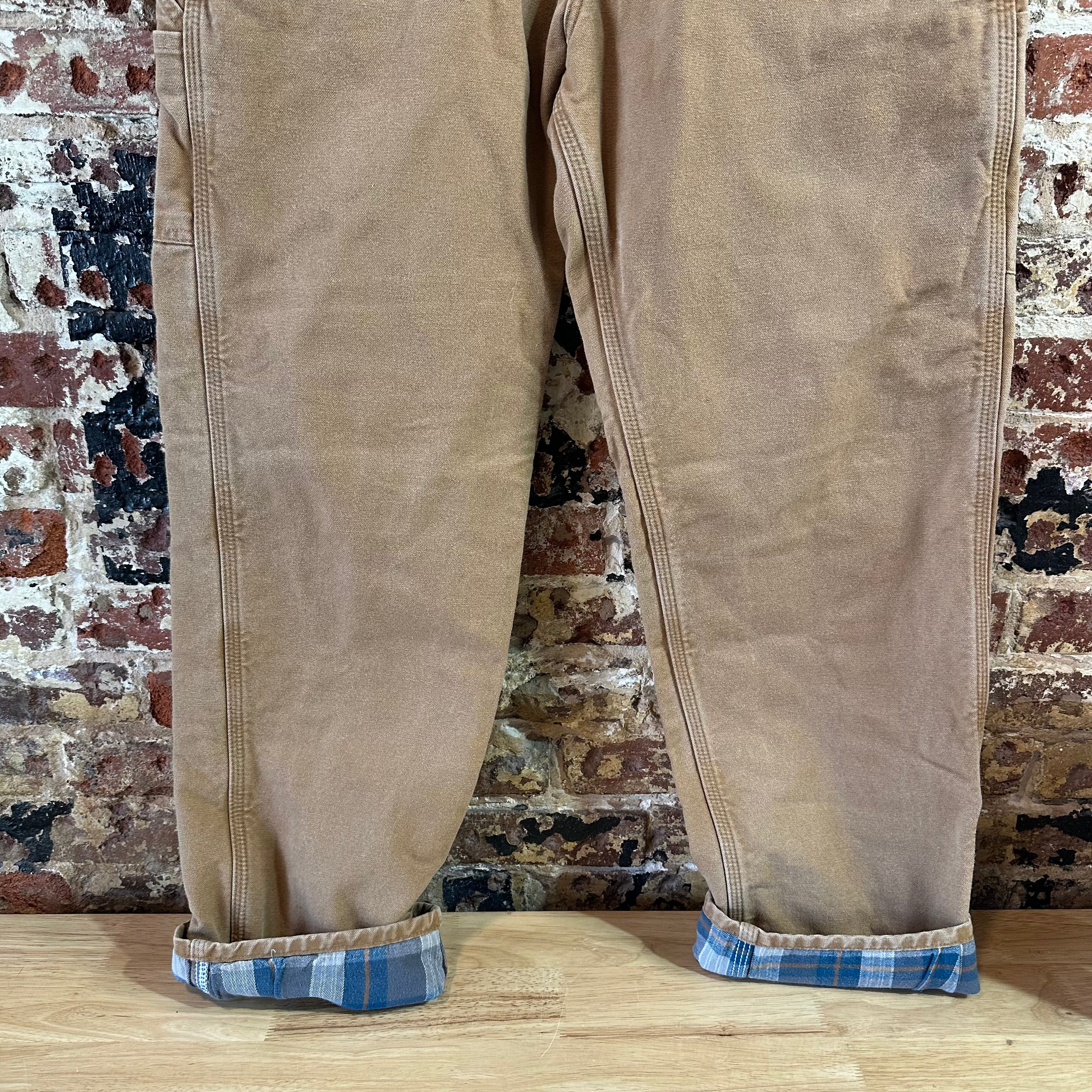 Carhartt Flannel Lined Brown Pants Mens 36x32