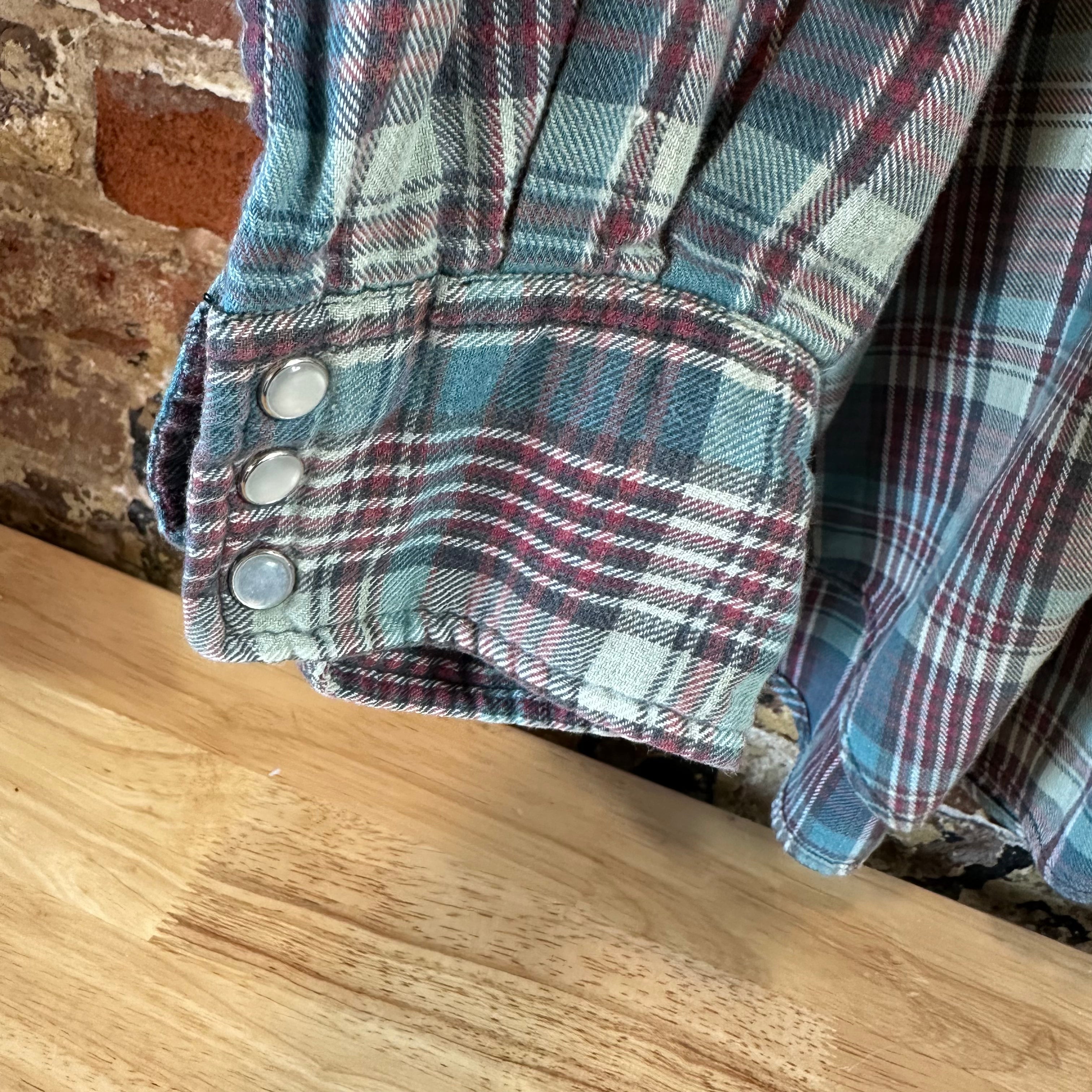 VTG Outlaw Mens XL L/S Western Flannel Shirt
