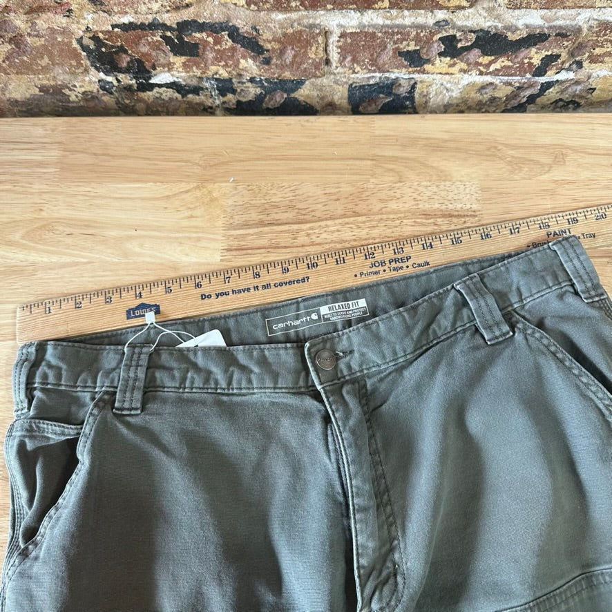 Carhartt Mens 38x34 Green Double Knee Pants
