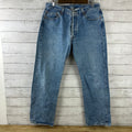 Levis 501 Jeans Mens 36x32 Straight Leg Button Fly Blue Denim