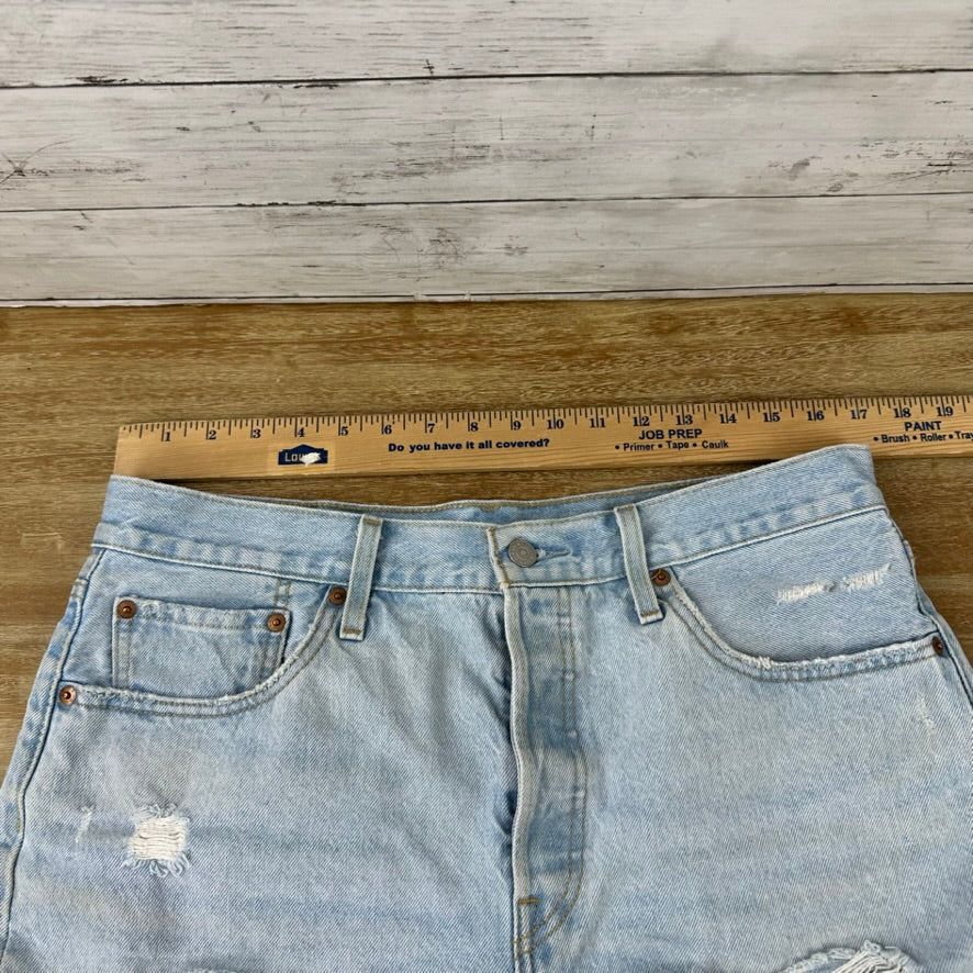 Levi's Cut Off Denim Blue Jean Shorts Womens 33 Distressed - 34x2"
