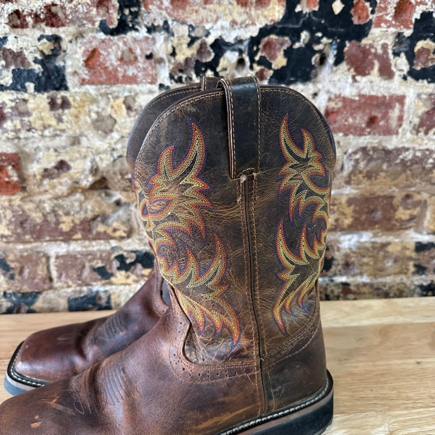 Justin WK4681 Driller Work Boots 9D Square Toe EH Soft Toe Western Stampede