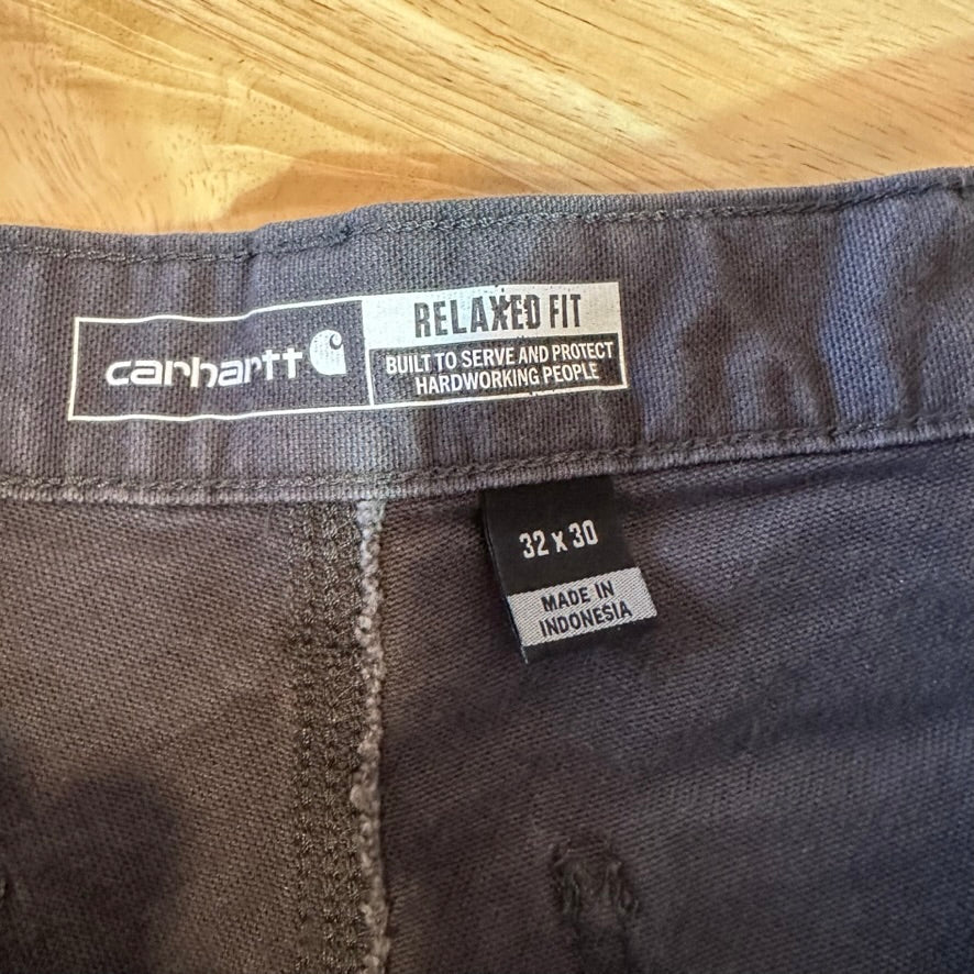 Carhartt Double Knee Mens 32x30 Gray Pants